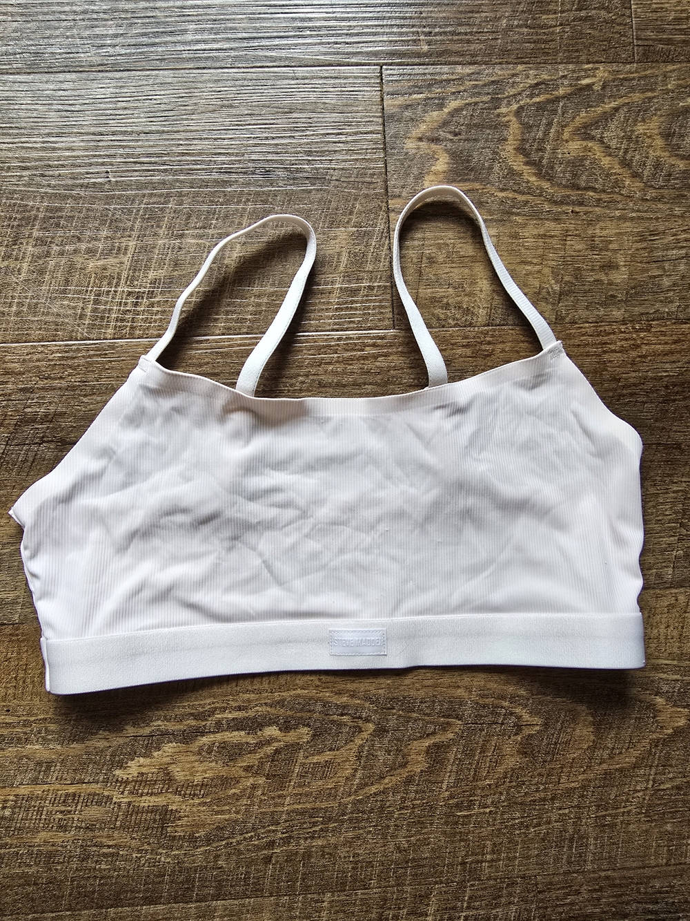 Steve Madden White Seamless Bralette Comfort Top M